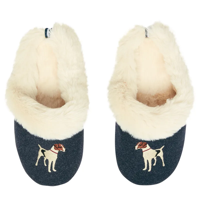 Joules Slippet Luxe Faux Fur Slippes- French Navy